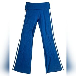 Pull&Bear Blue Flare Pants with White Stripes